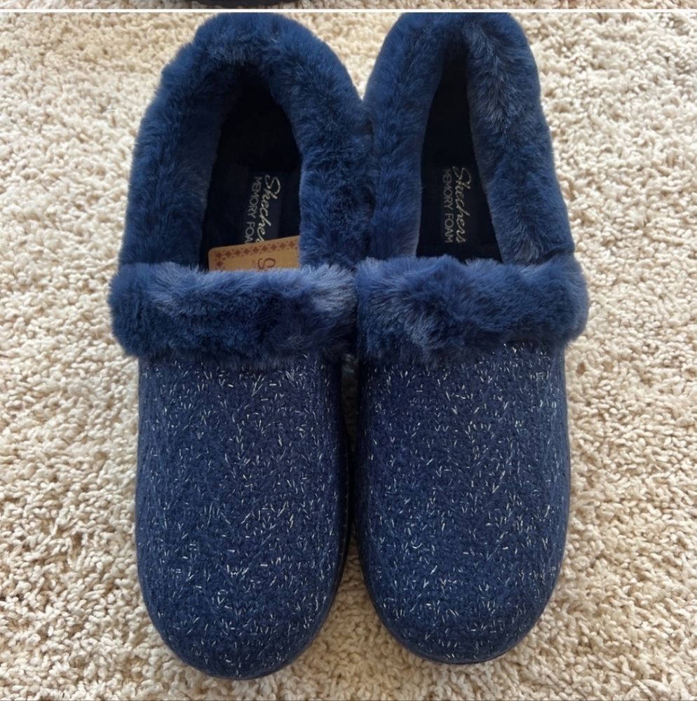 Blue Fuzzy Slippers